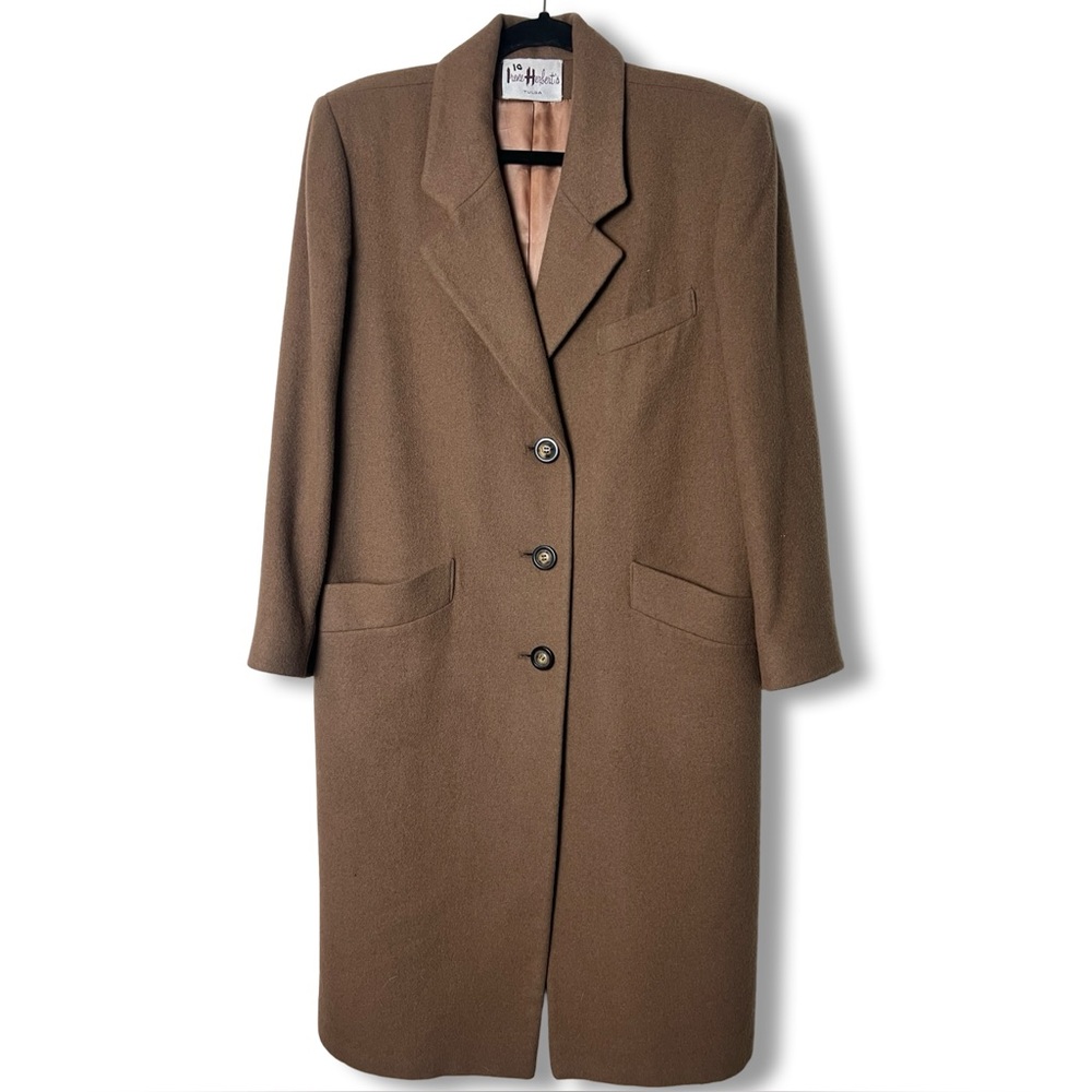 Fleurette Vintage 100% Camel‎ Hair Longline Coat Irene Herbert’s Tulsa Sz 16